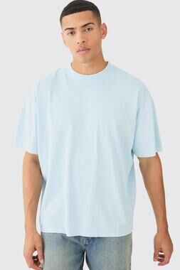 Boohoo Man Short Sleeve T-shirt Size Small Blue Oversized Pour Homme Space